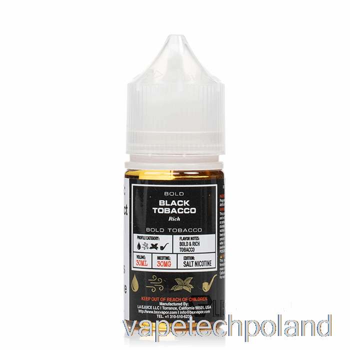 Vape Polska Czarny Tytoń - Seria BSX Salt - 30ml 50mg